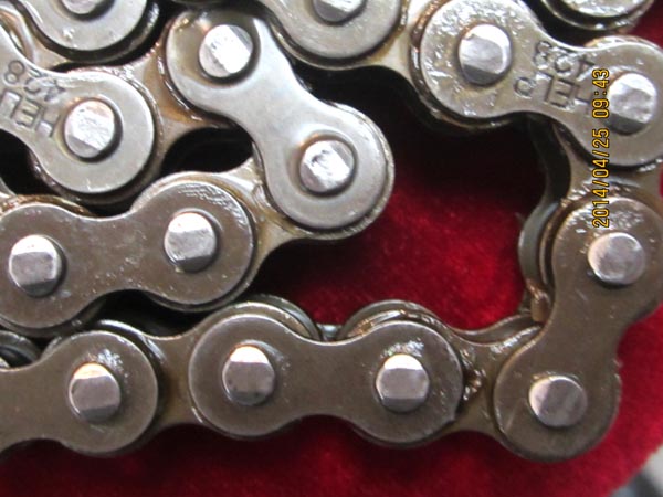 428两头铆黄色链条